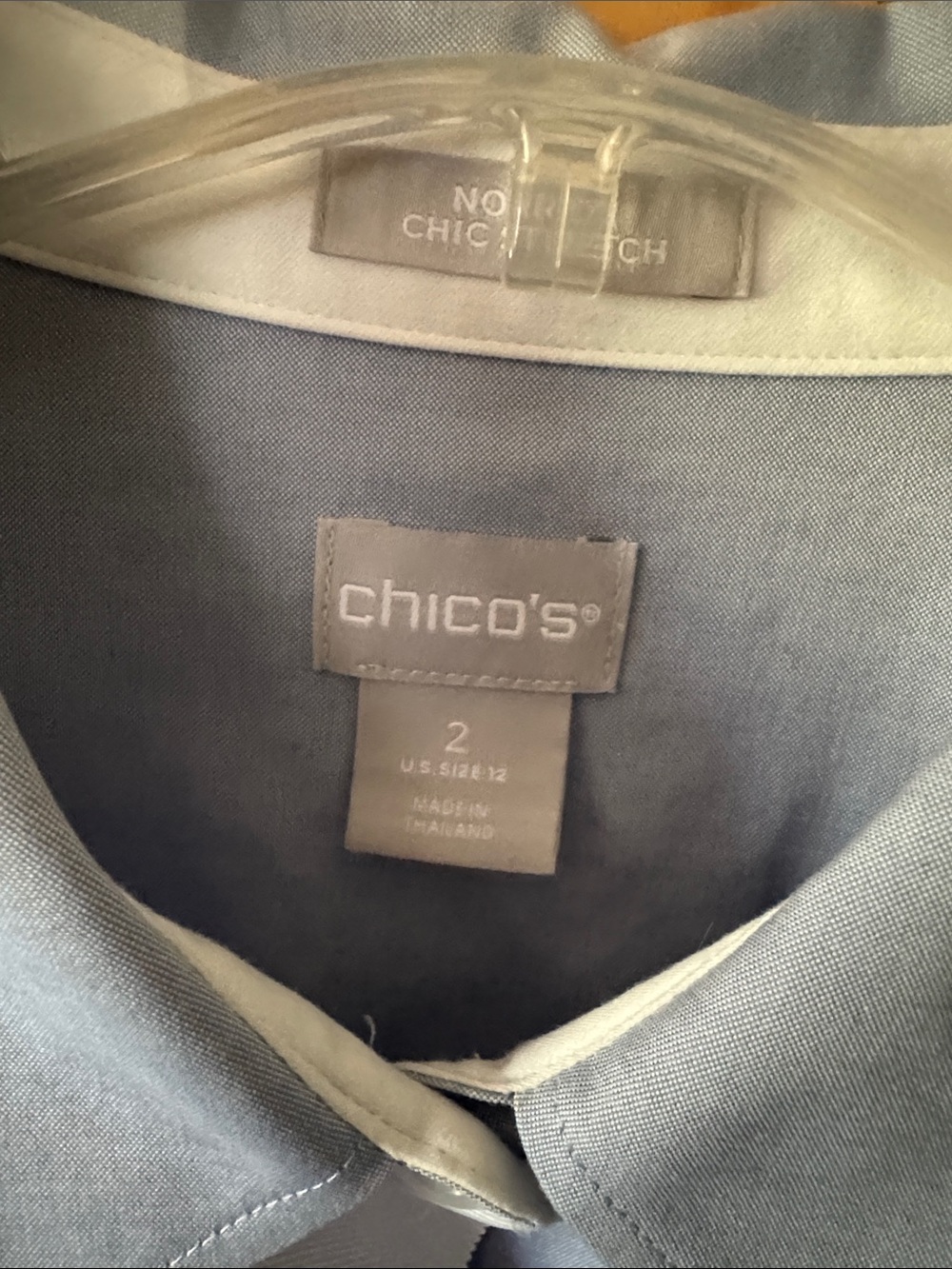 Chico's Light Blue Tunic with White Placket - Picture 3 of 4